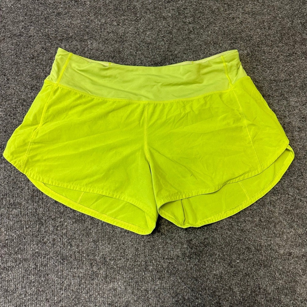 Lululemon Shorts Womens Size 10 Neon Yellow Speed Up Low-Rise Athletic Running